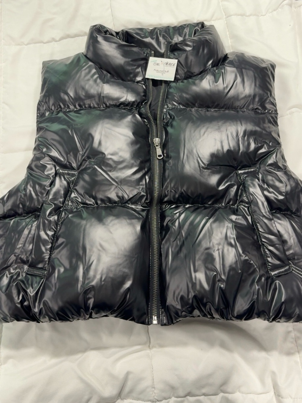 Cropped Black Puffer Vest